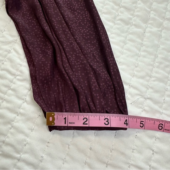 Gentle Fawn Burgundy Polka Dot With flare Long Sleeve Blouse - Picture 7 of 13